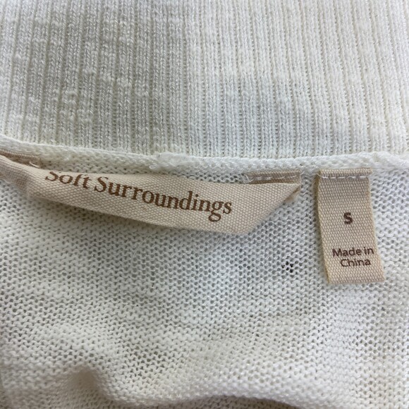 Soft Surroundings Womens Sweater Sz S Cream Open Cropped Cardigan Dolman Sleeve - Picture 3 of 5